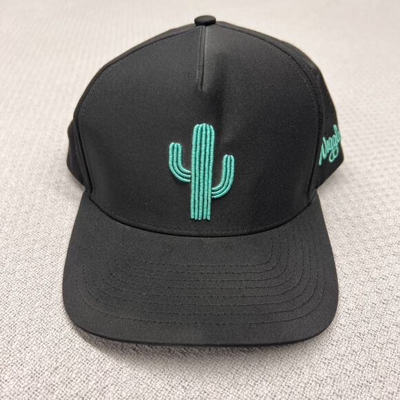 Waggle Cactus Prick Hat Black Green Snapback Cap One Size Adjustable - Picture 1 of 10
